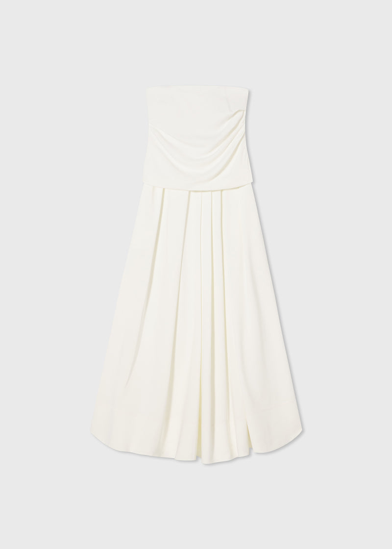 Long Bustier Dress Viscose Crepe - Ivory - CO