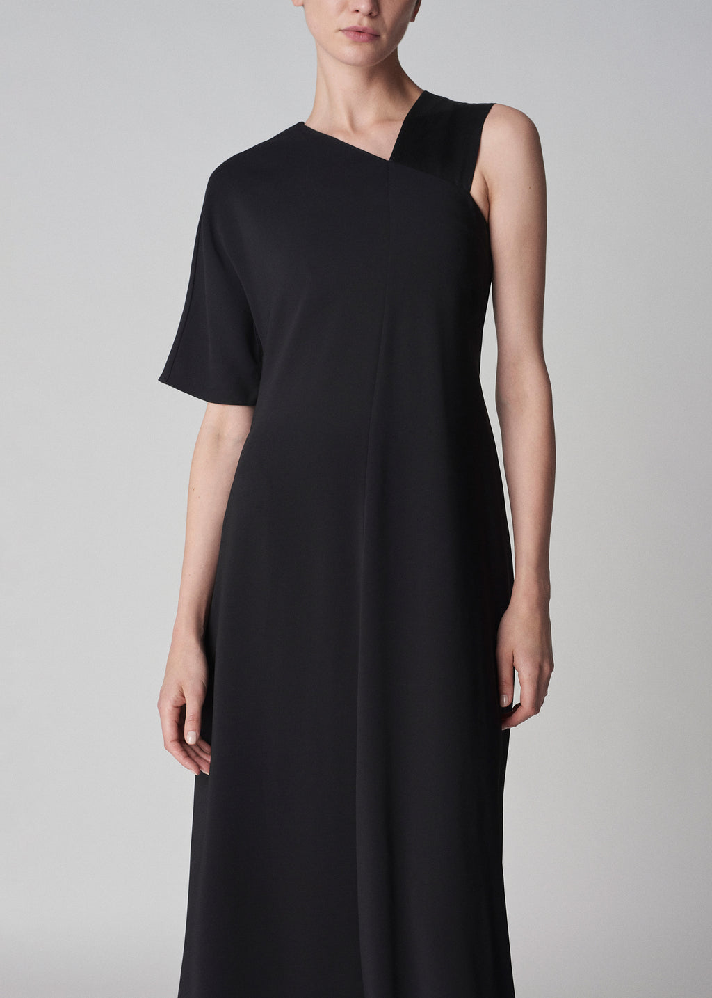 Napkin Dress in Stretch Viscose Crepe - Black - CO