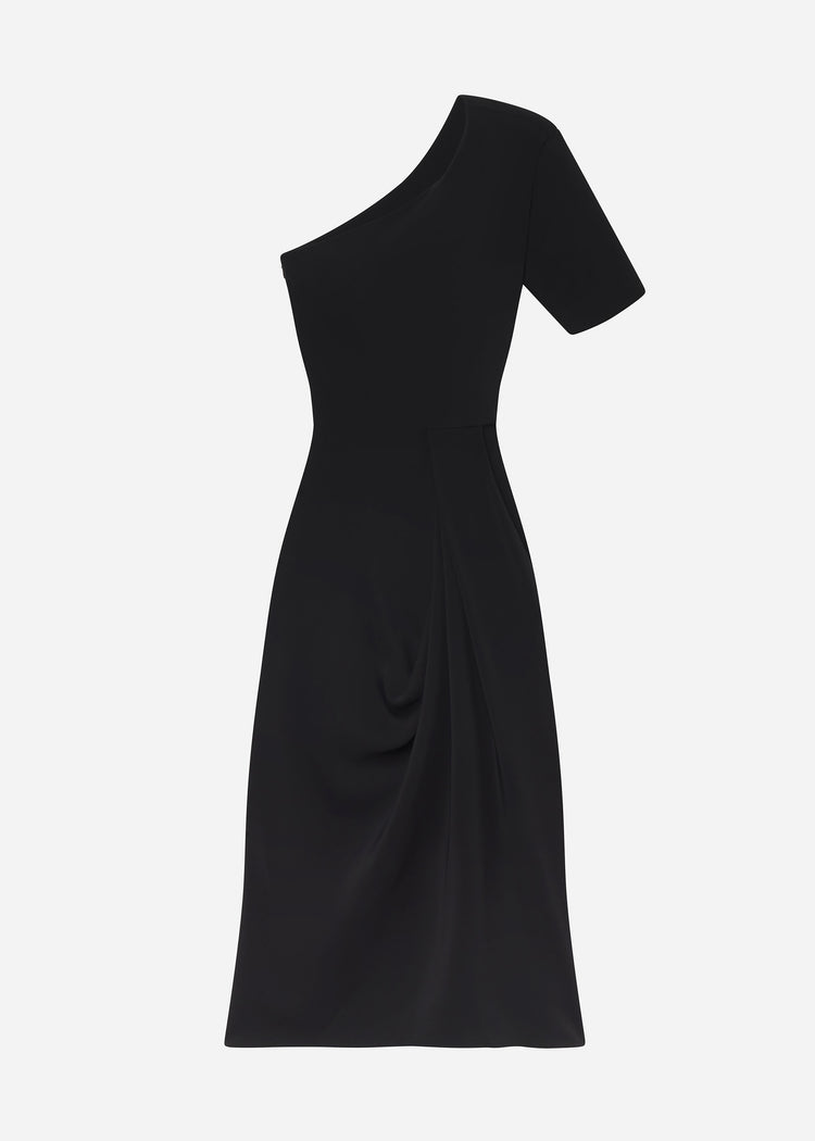 Draped Dress in Viscose Crepe - Black, image 5 of 5