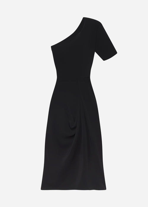 Draped Dress in Viscose Crepe - Black, image 5 of 5