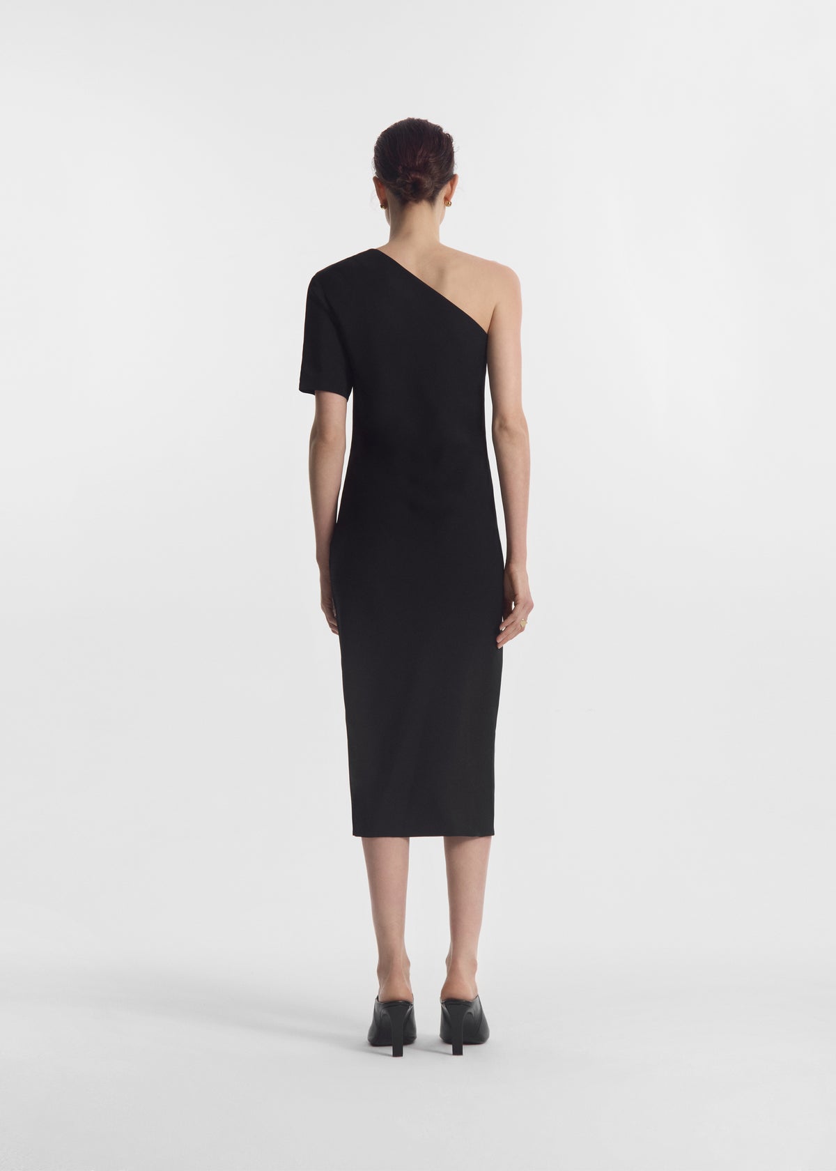 Draped Dress in Viscose Crepe - Black, image 4 of 5