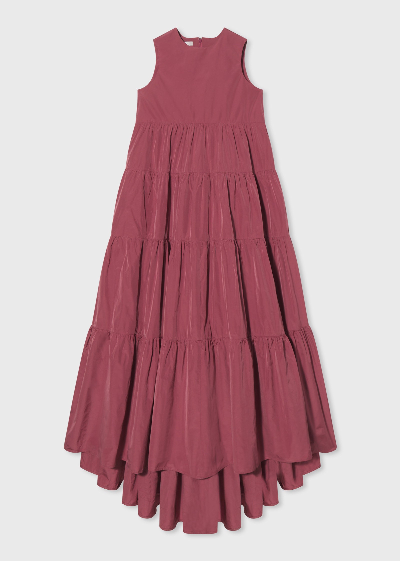 Tiered Long Dress in Taffeta - Rose - CO Collections
