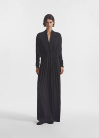 Gathered Dress in Jersey - Black