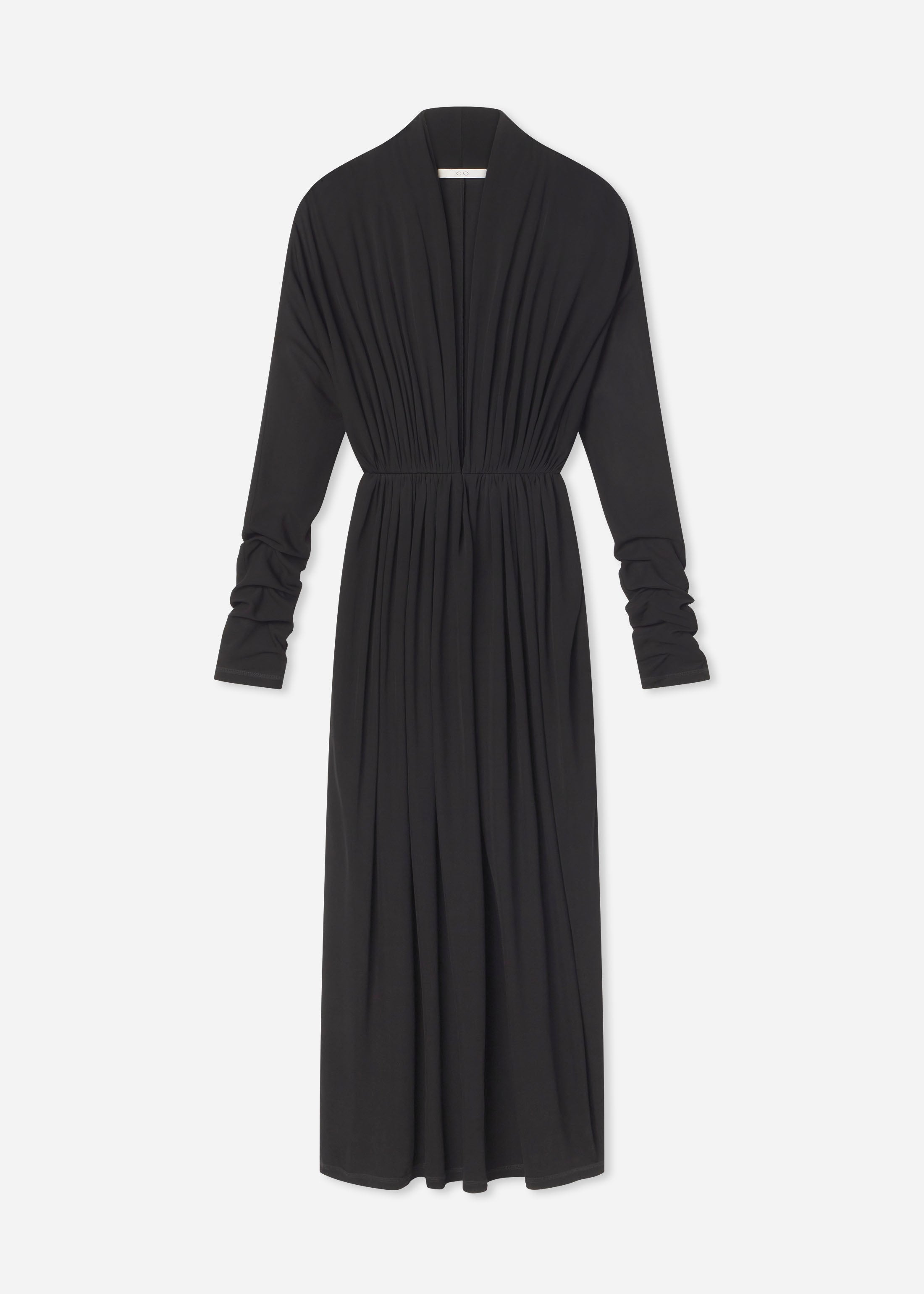 Gathered Dress in Jersey - Black, image 3 of 3