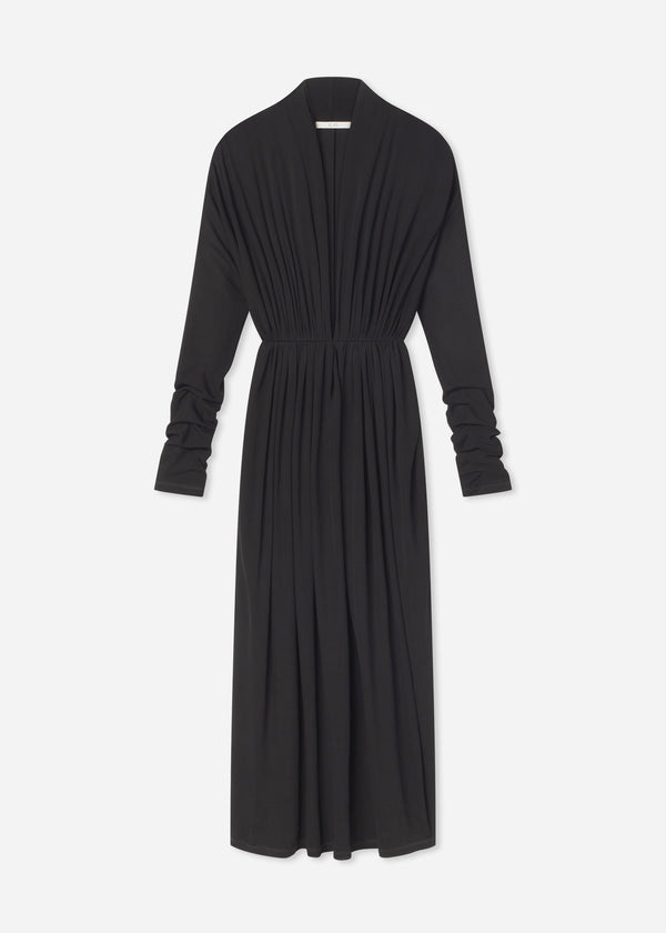 Gathered Dress in Jersey - Black, image 3 of 3