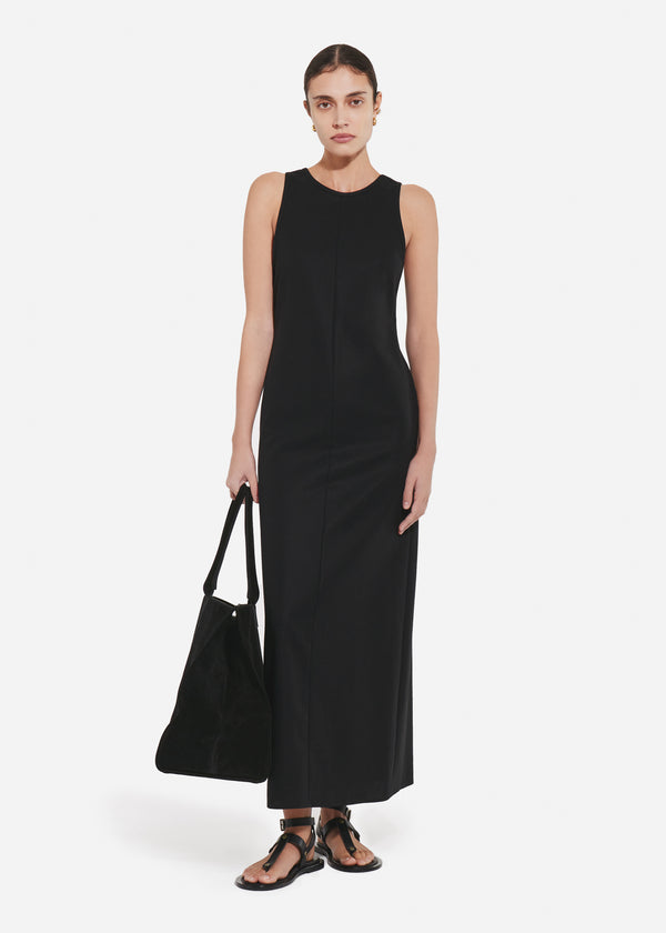 Racer Back Tank Dress in Cotton - Black - CO