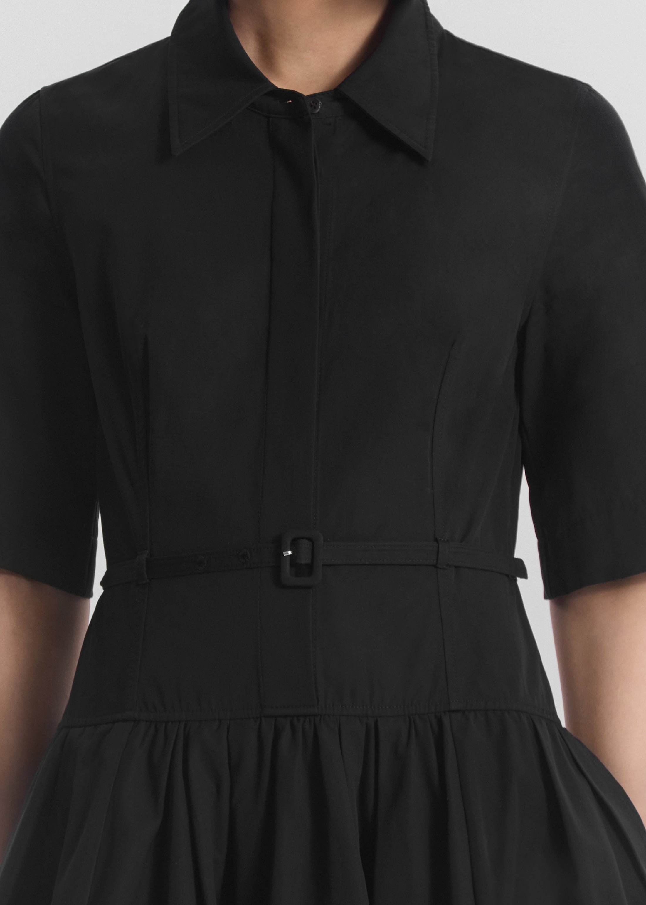 Co Women's Short Sleeve Belted Dress - Black