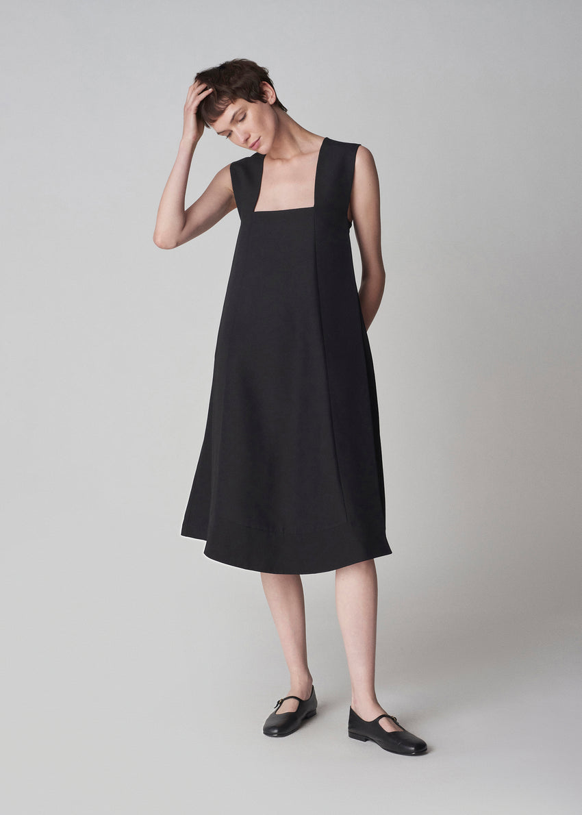 Border Dress in Smooth Faille - Black | CO