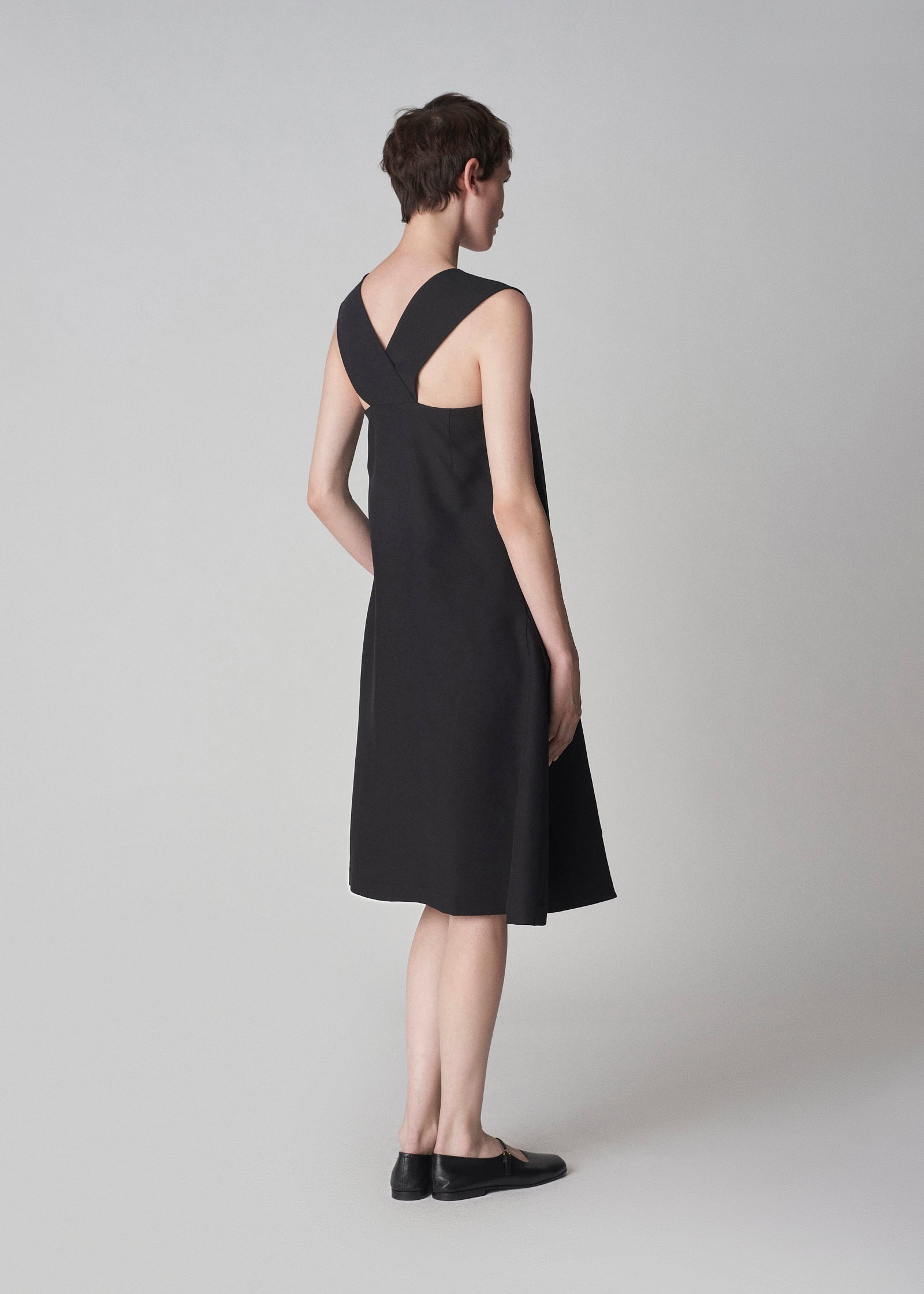 Border Dress in Smooth Faille - Black - CO Collections