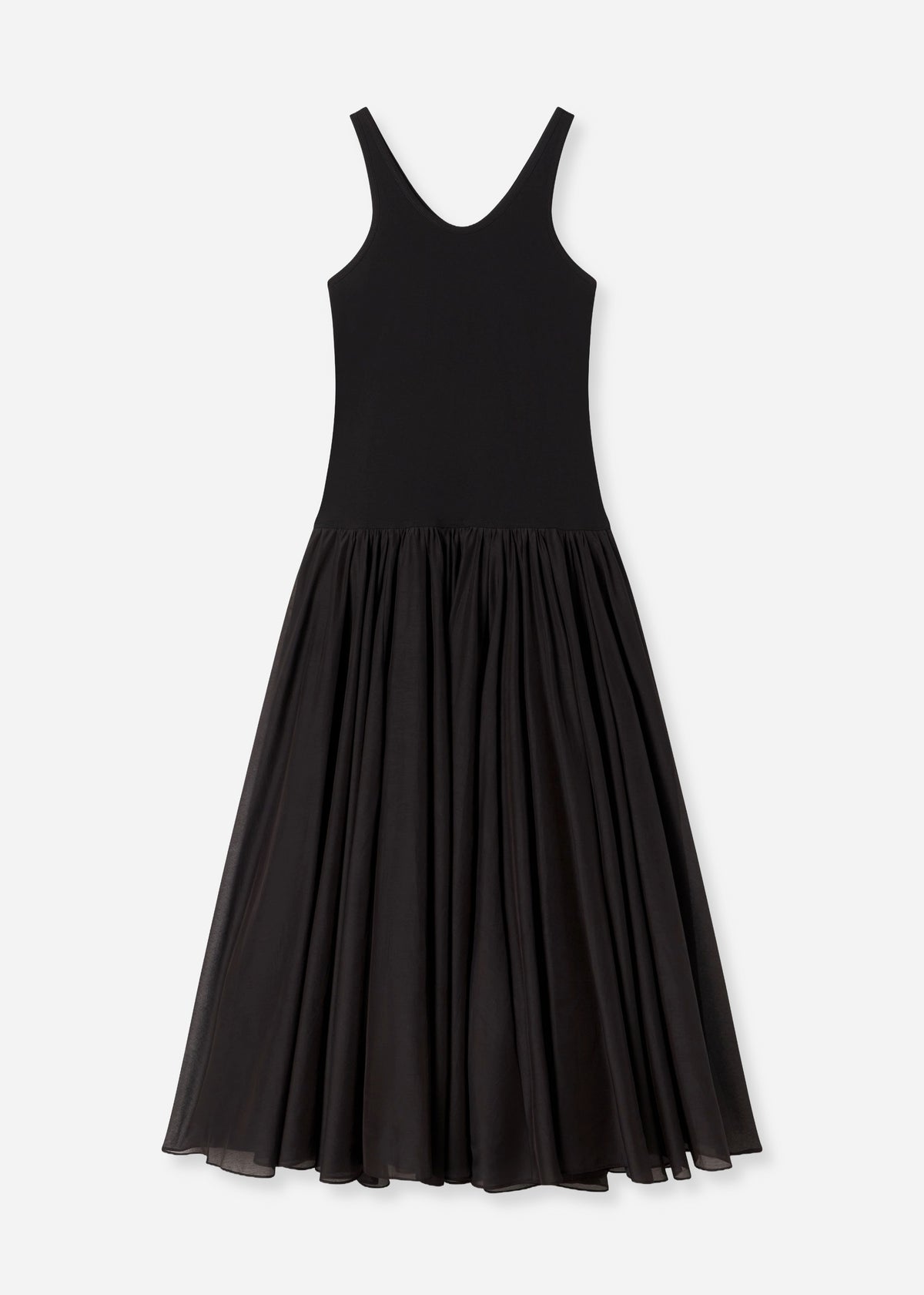 Crinoline Double Layer Dress in Cotton Silk Voile - Black, image 5 of 5