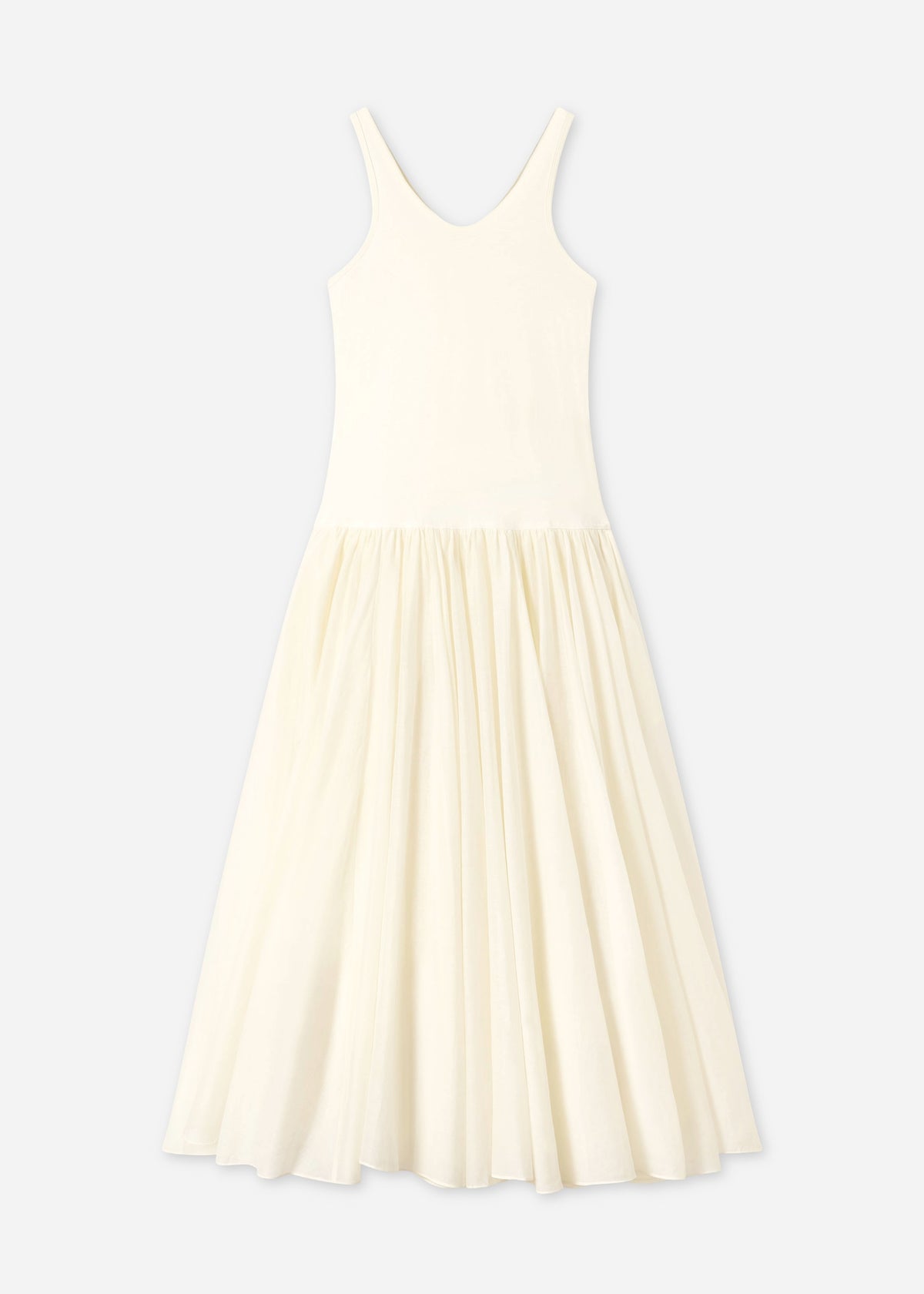 Crinoline Double Layer Dress in Cotton Silk Voile - Pearl, image 5 of 5