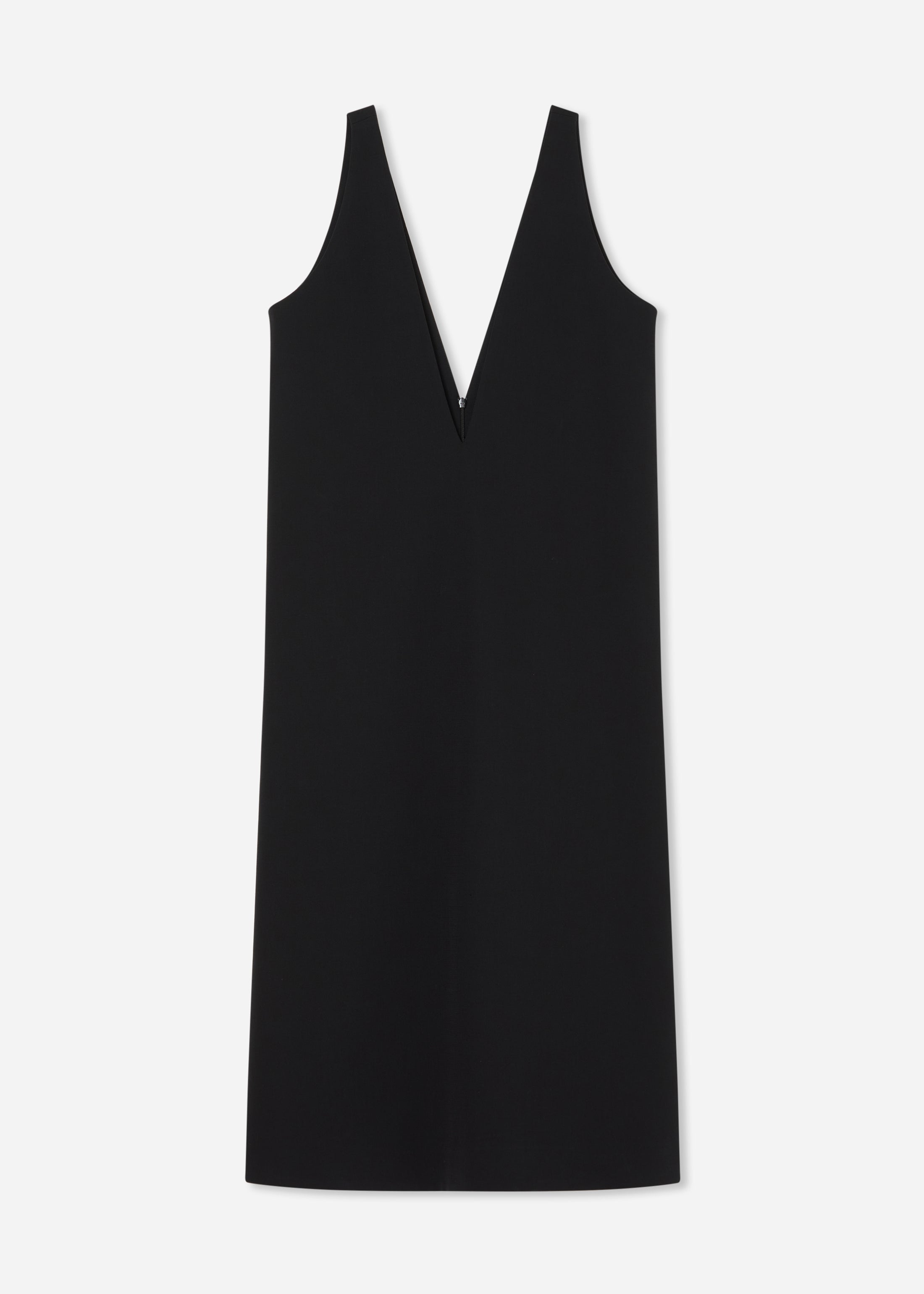 Cotton V Neck Dress - Black