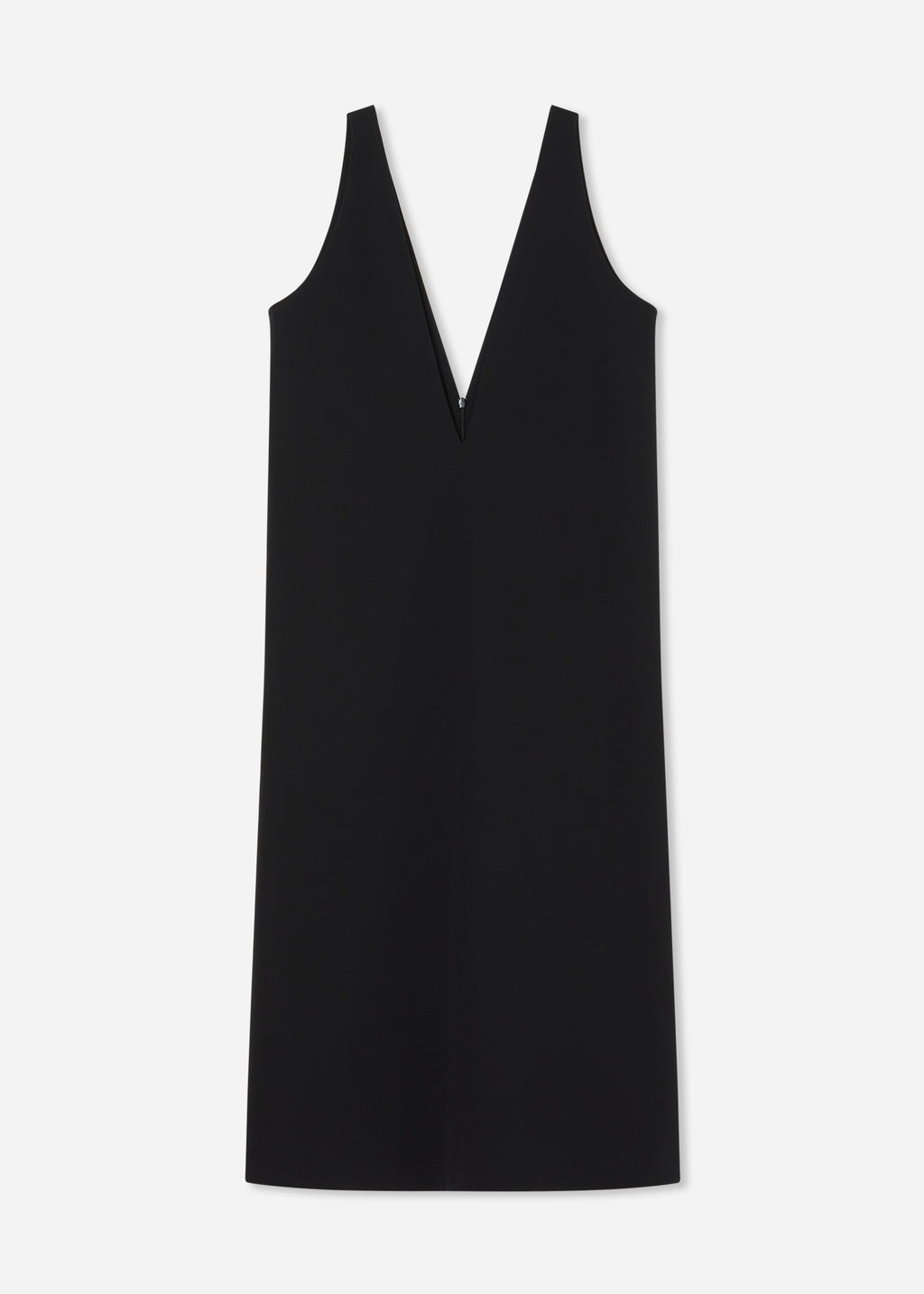 Cotton V Neck Dress - Black - CO