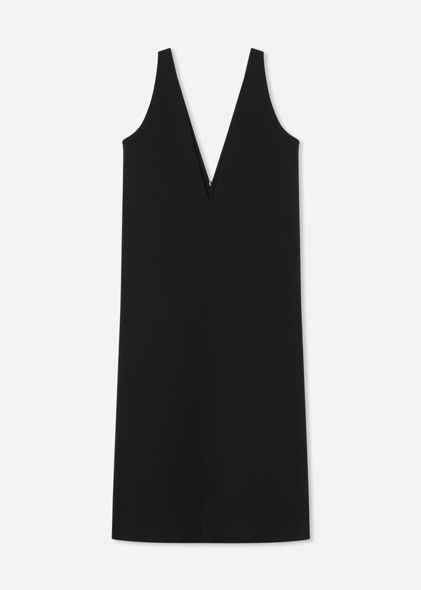 V-Neck Dress in Cotton - Black - CO