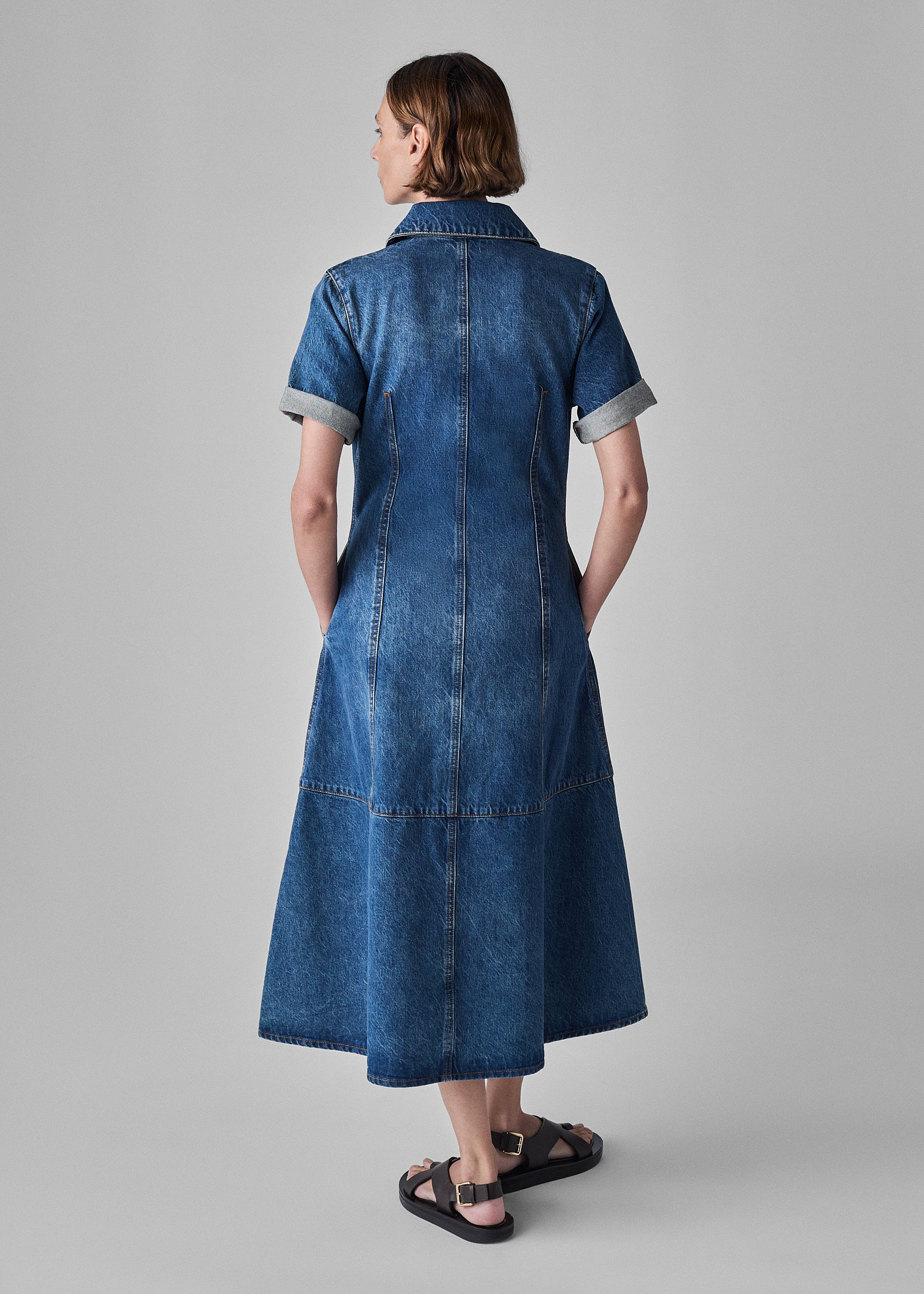 Midi Denim Dress  - Indigo