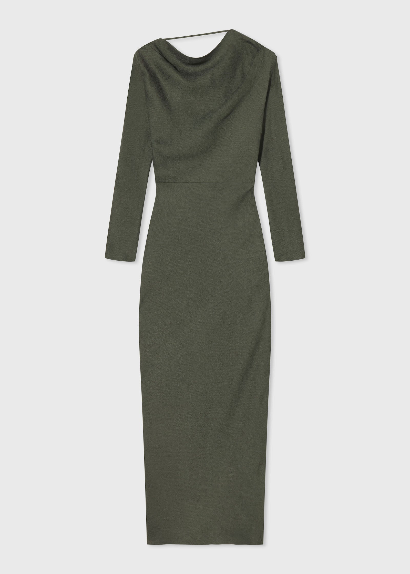 Cowl Back Long Dress  in Viscose Crepe - Green - CO Collections