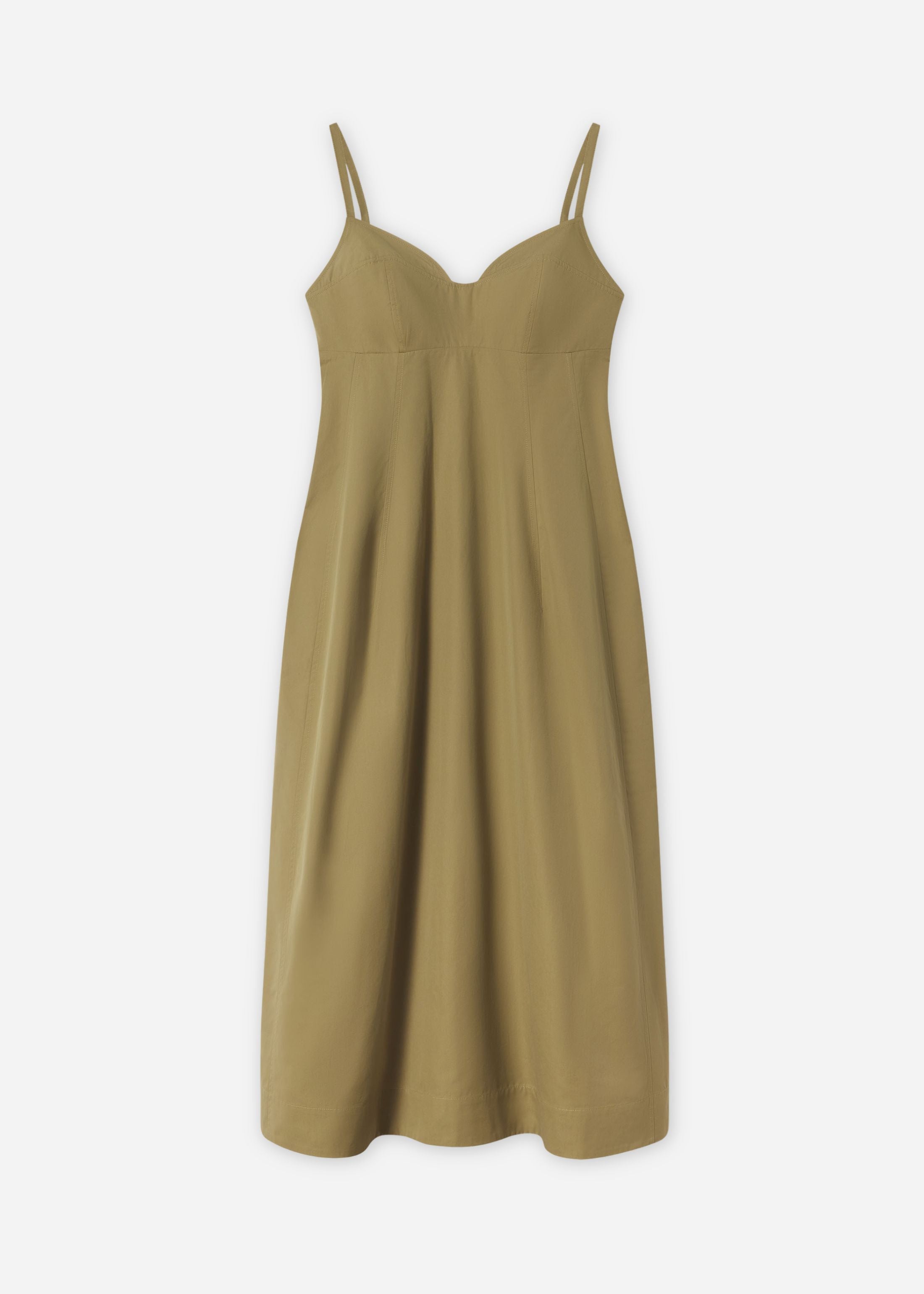 Bustier Midi Dress in Cotton Poplin - Aloe