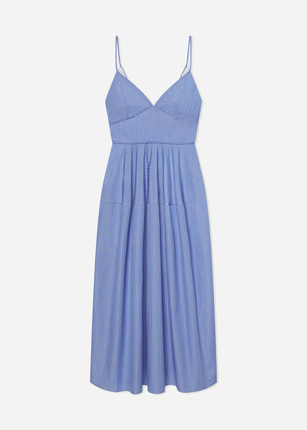 Striped Camisole Dress in Cotton - Blue Multi - CO