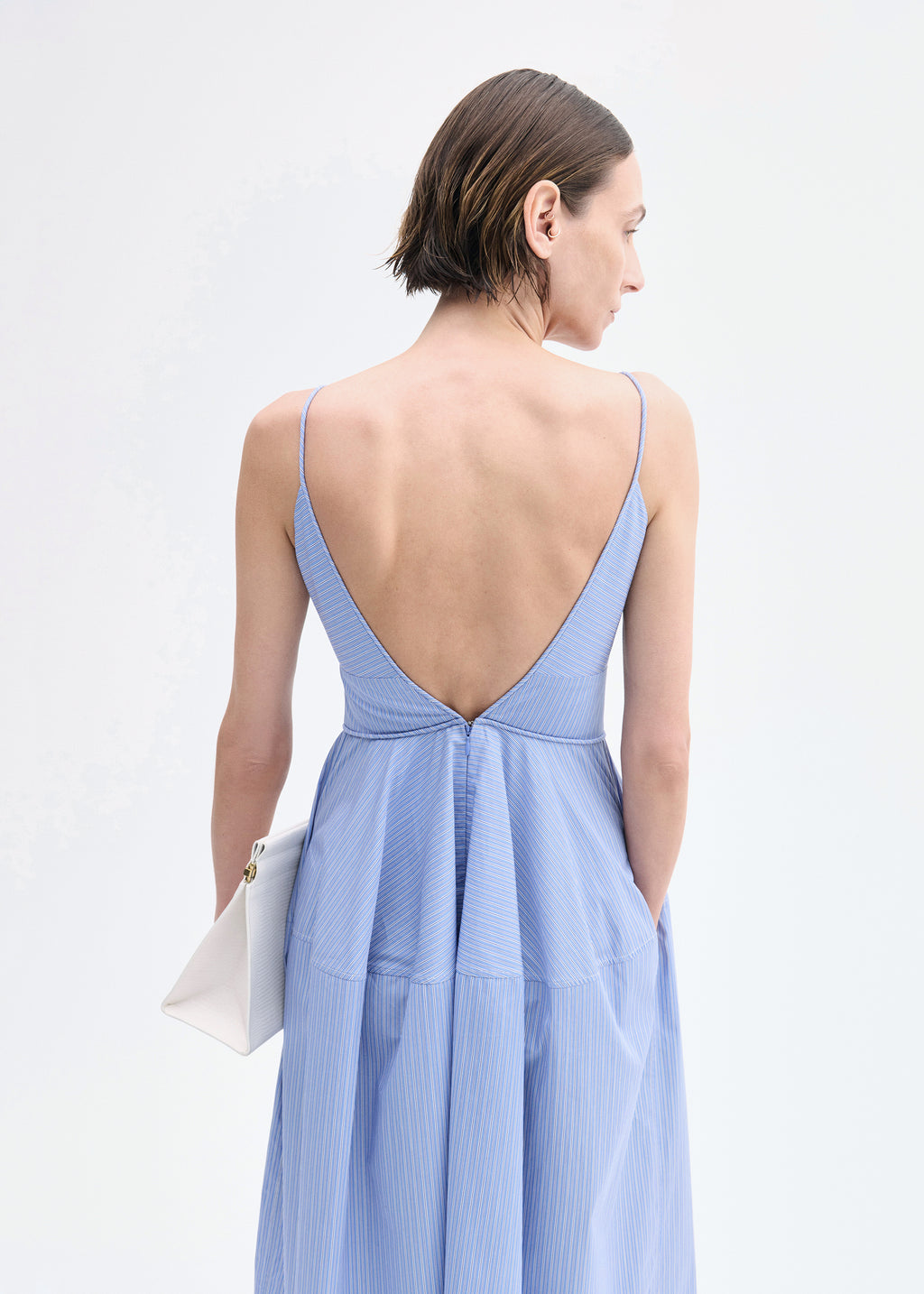 Striped Camisole Dress in Cotton - Blue Multi - CO