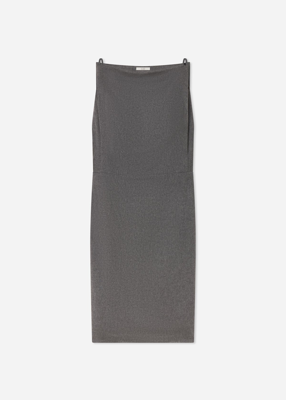 Bateau Shift Dress in Wool Cashmere - Grey Melange, image 5 of 5