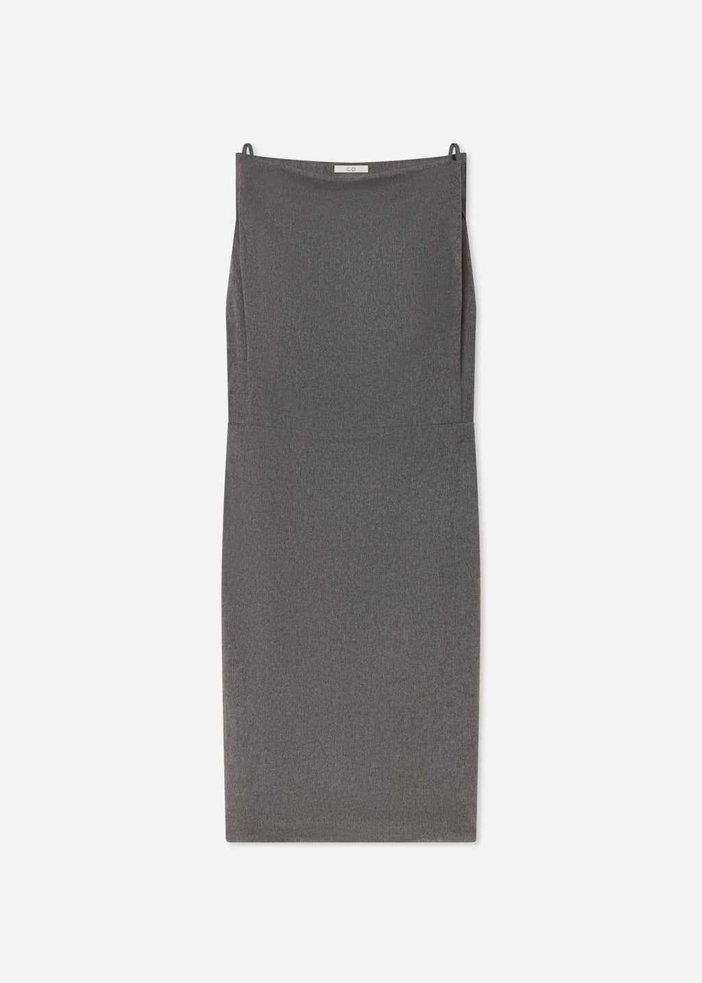Bateau Shift Dress in Wool Cashmere - Grey Melange, image 5 of 5