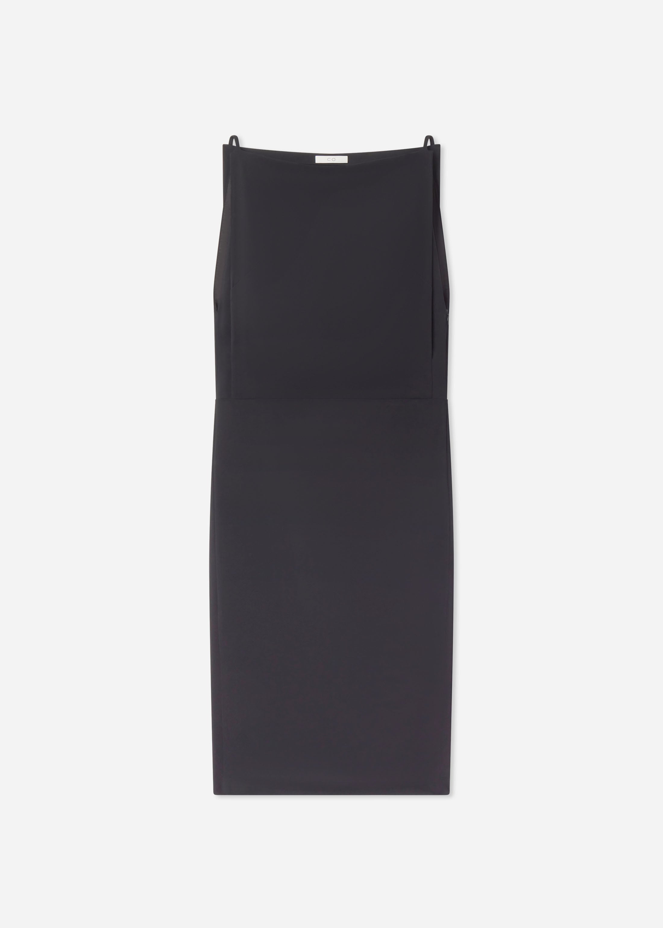 Bateau Shift Dress in Crepe - Black, image 5 of 5