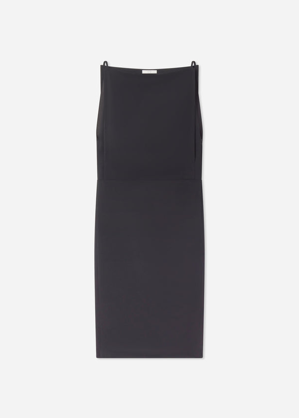 Bateau Shift Dress in Crepe - Black, image 5 of 5