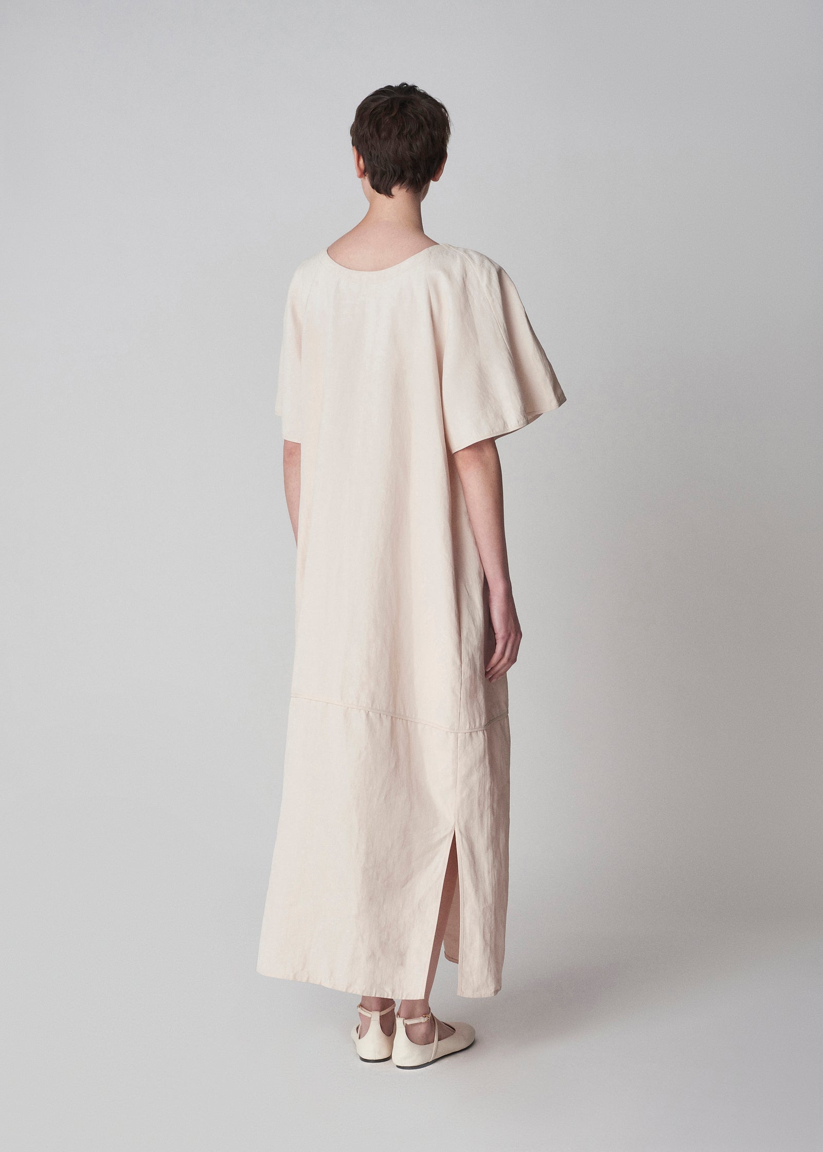 Linen Cape Dress in Whisper Pink - CO Collections