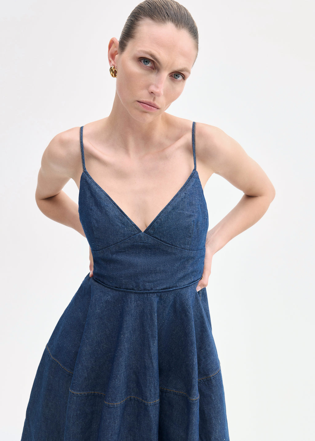 Camisole Dress in Chambray - Indigo - CO
