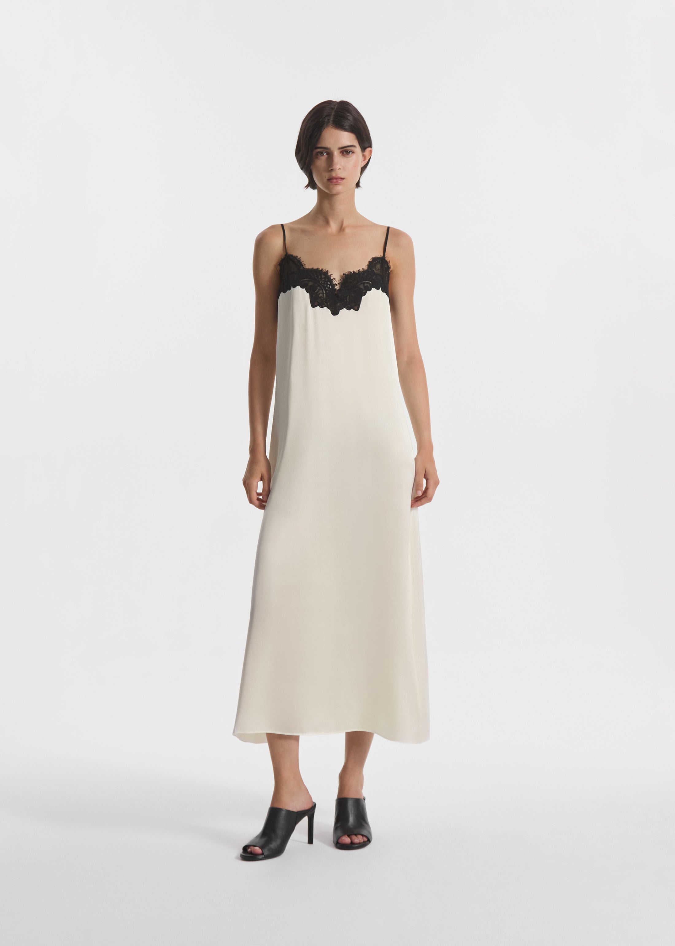 Lace Slip Dress in Silk