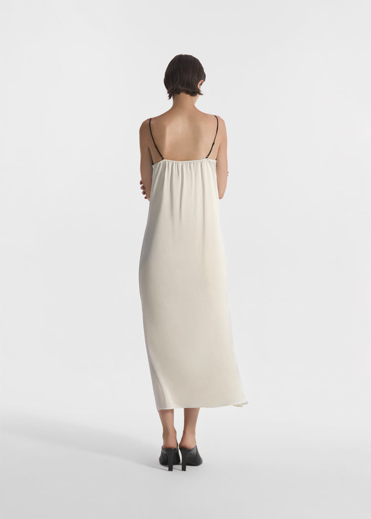Lace Slip Dress in Silk - Ivory, image 4 of 6