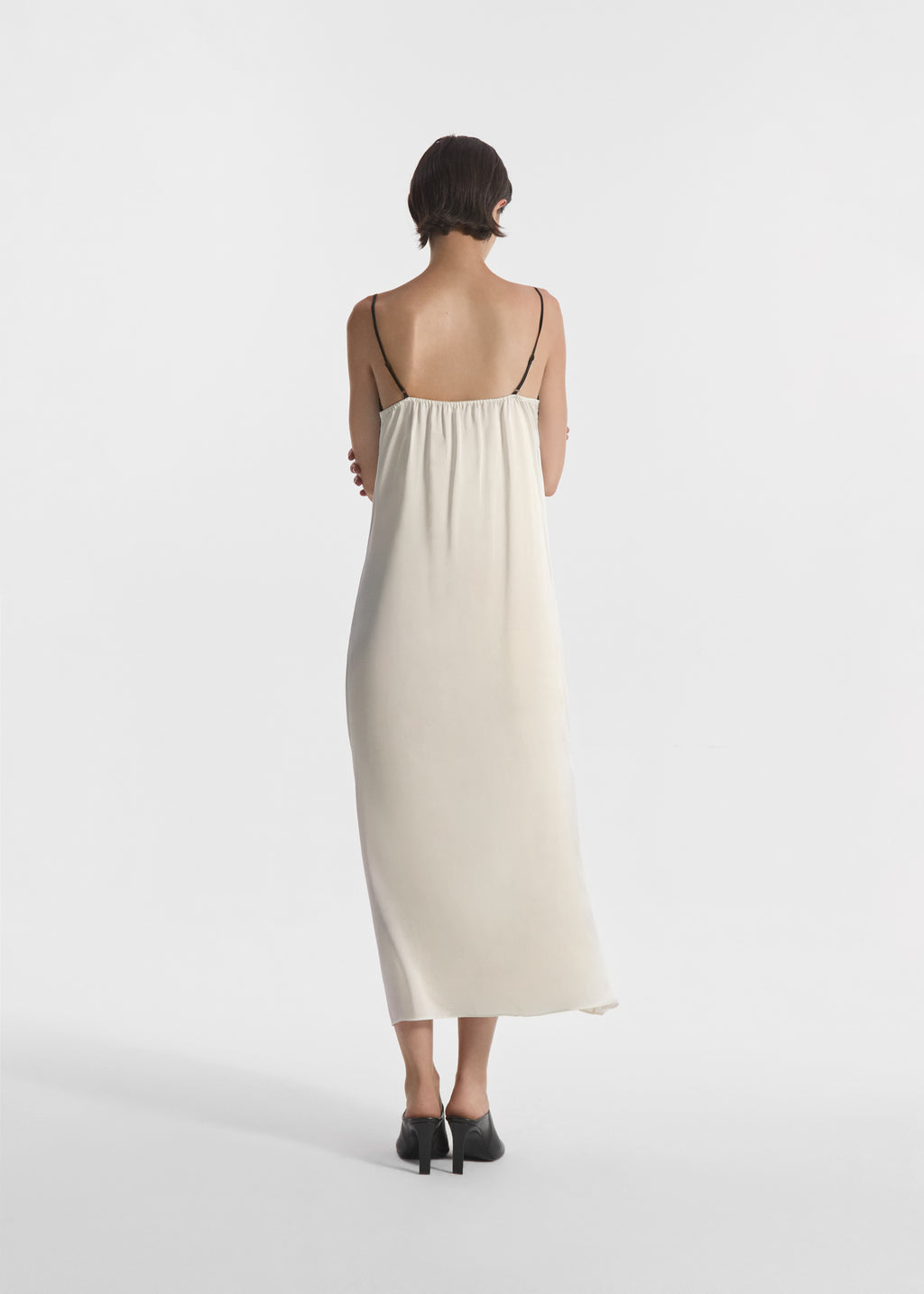 Lace Slip Dress in Silk - Ivory - CO