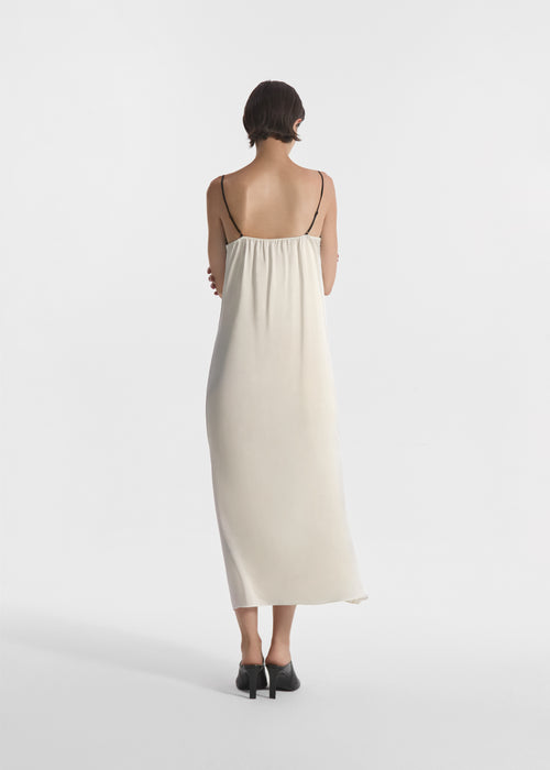 Lace Slip Dress in Silk - Ivory, image 4 of 6