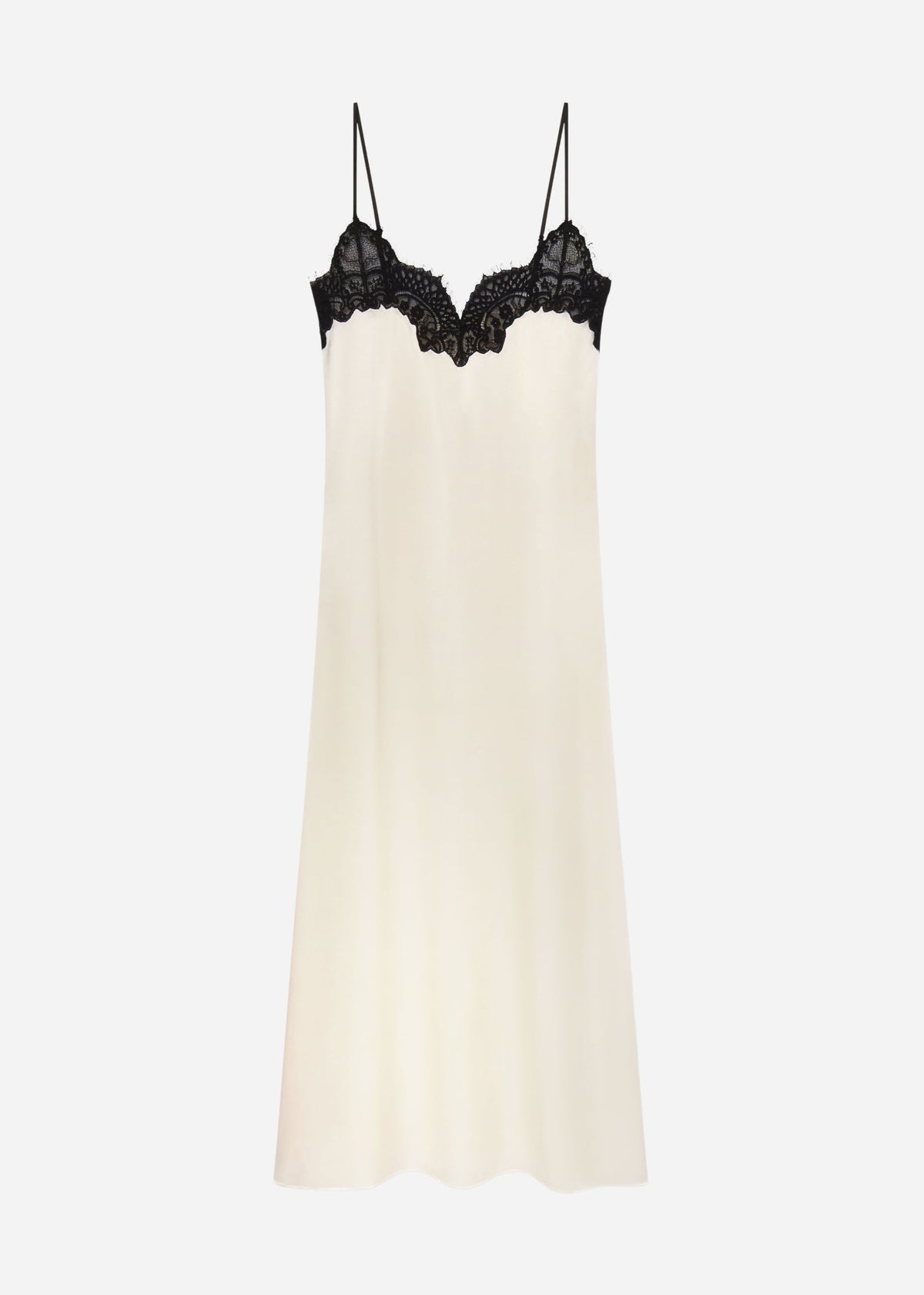 Lace Slip Dress in Silk - Ivory, image 6 of 6