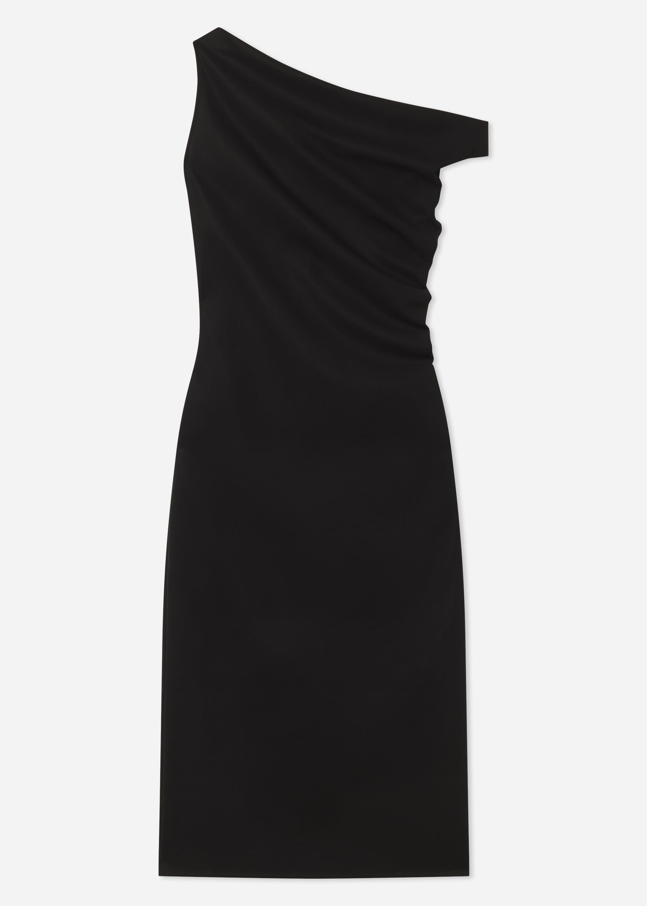 Draped Back Dress in Cotton - Black