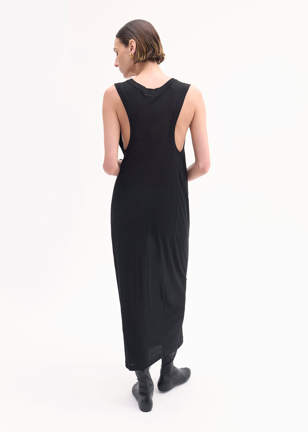 Tank Dress in Slub Jersey - Black - CO