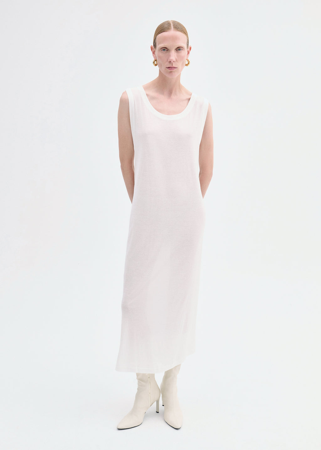 Tank Dress in Slub Jersey - Ivory - CO