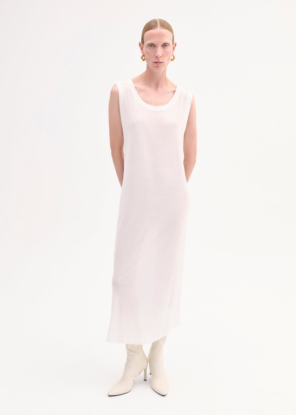 Tank Dress in Slub Jersey - Ivory - CO