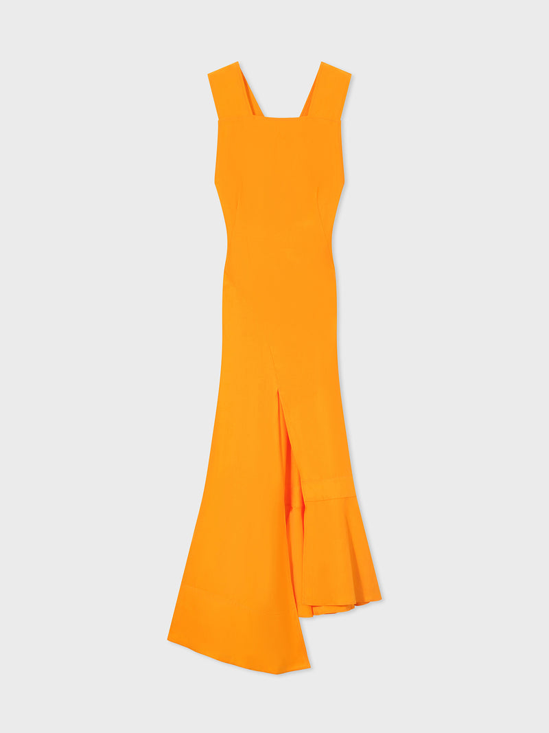 Apron Dress in Habotai - Orange - CO