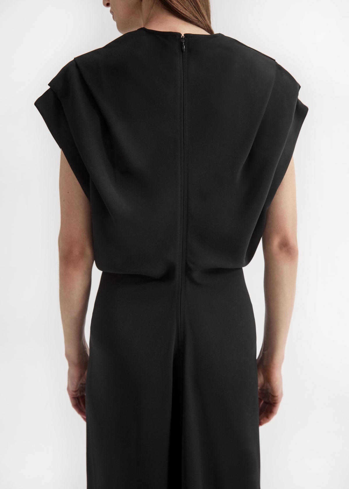 Banana Cut Shift Dress in Viscose - Black, image 4 of 5