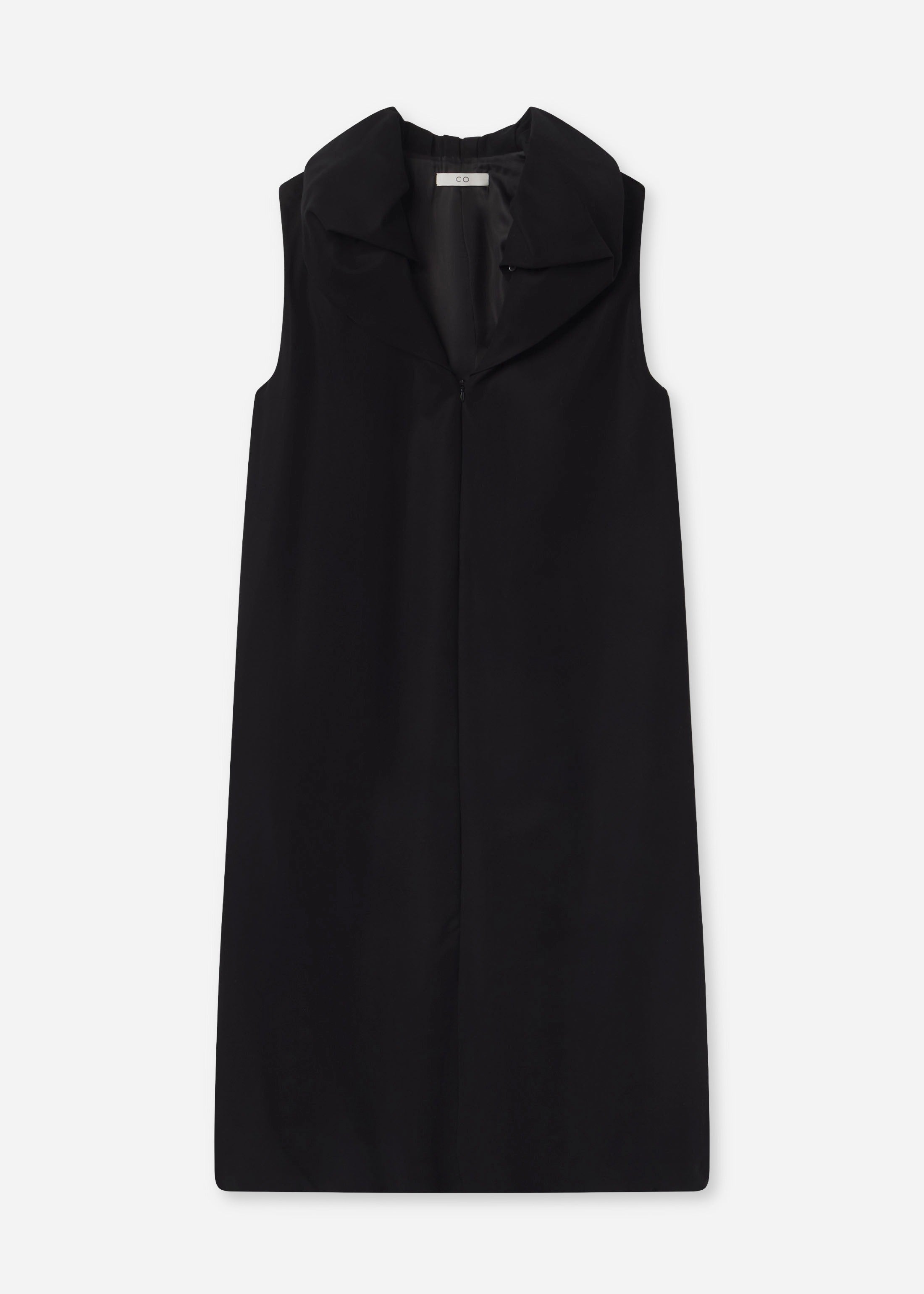 Cloud Collar Tank Dress in Cotton - Black