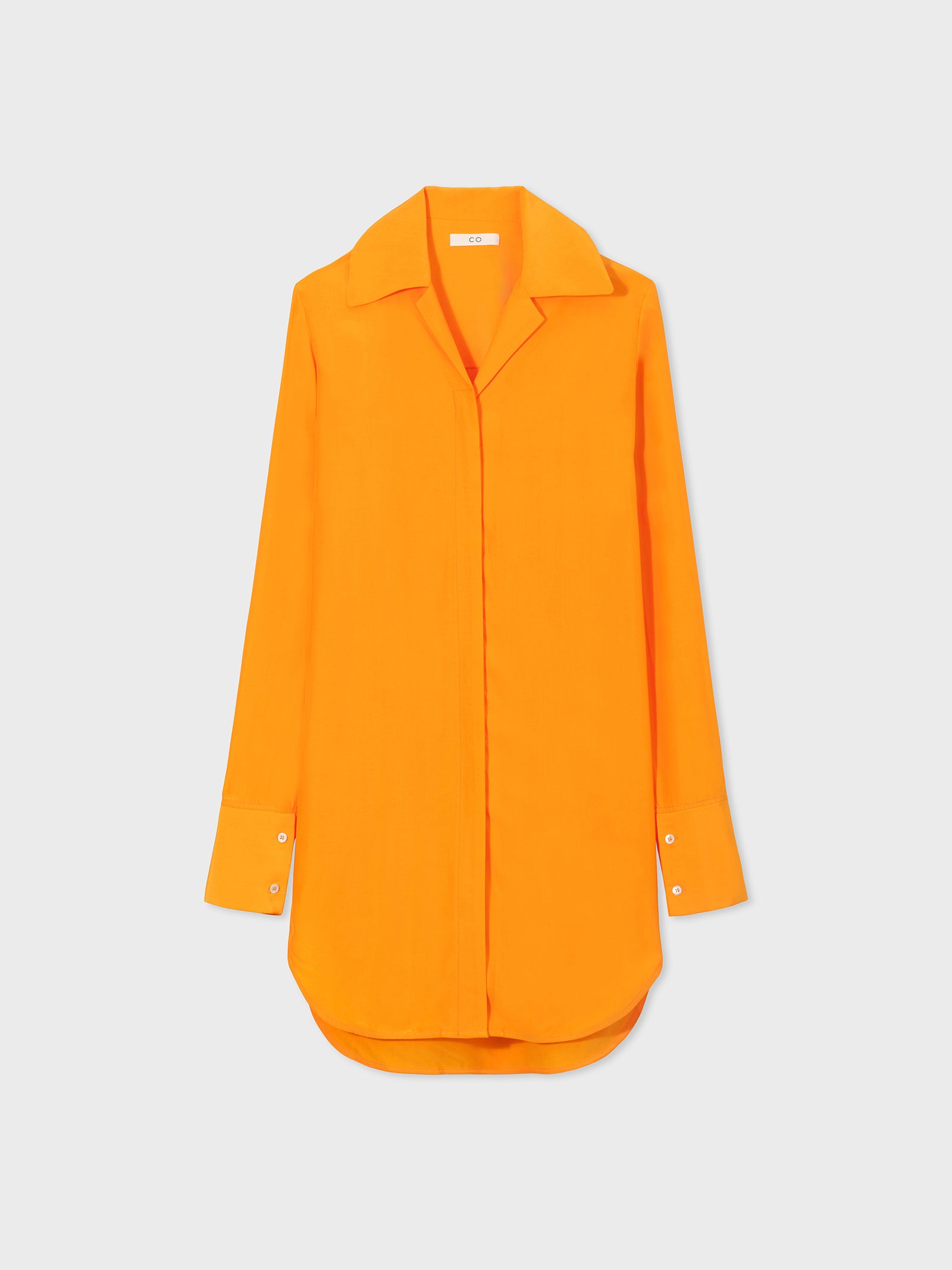 Fluid Shirtdress in Viscose Habotai - Orange - CO Collections