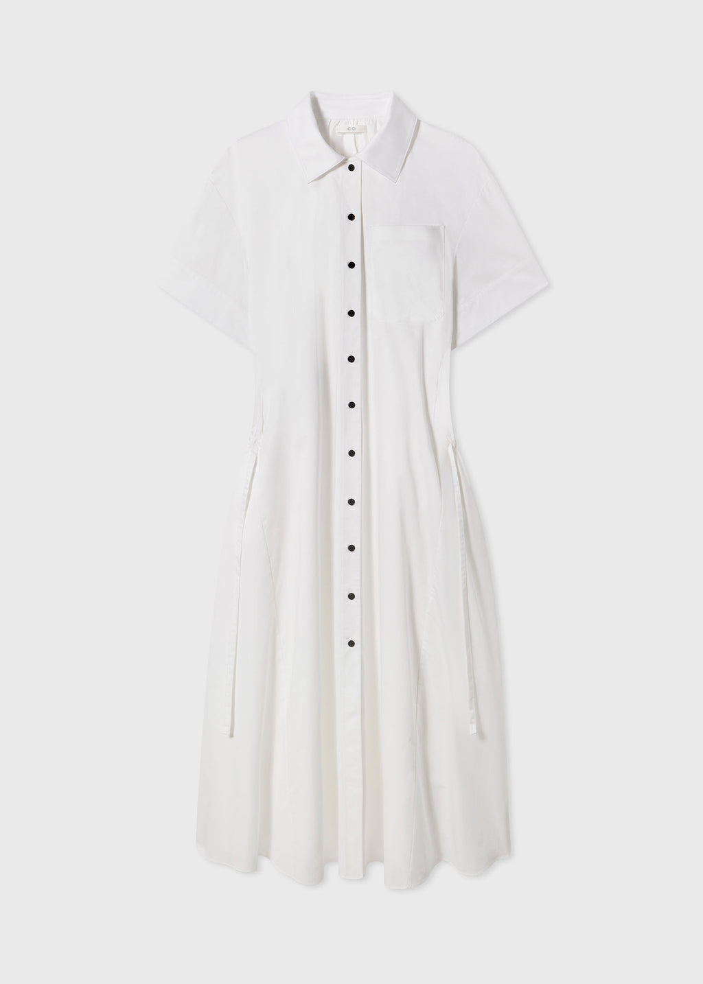 Short Sleeve Shirtdress in Cotton - White - CO