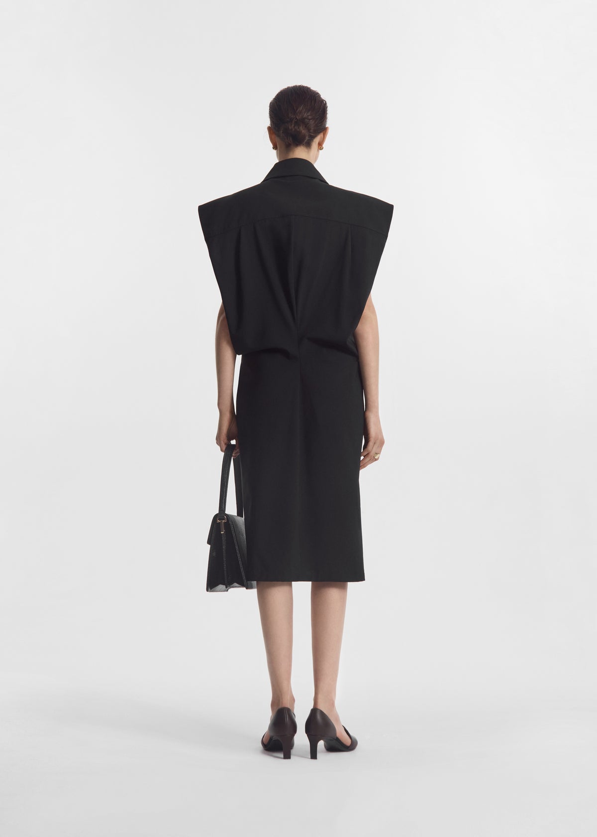 Banana Cut Shirt Dress - Black, image 3 of 5