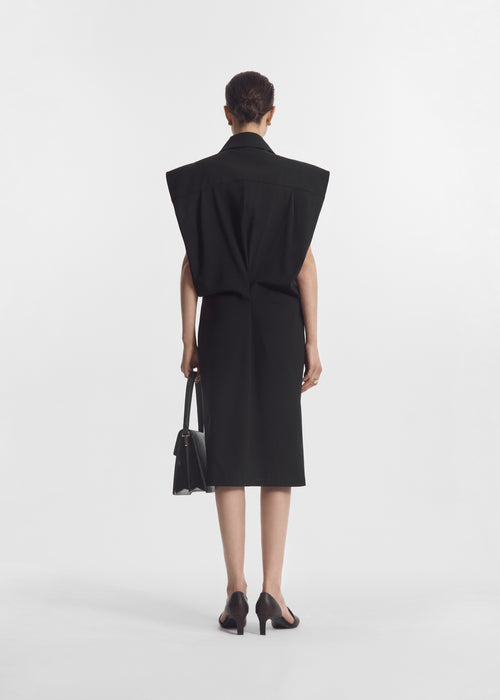 Banana Cut Shirt Dress - Black, image 3 of 5