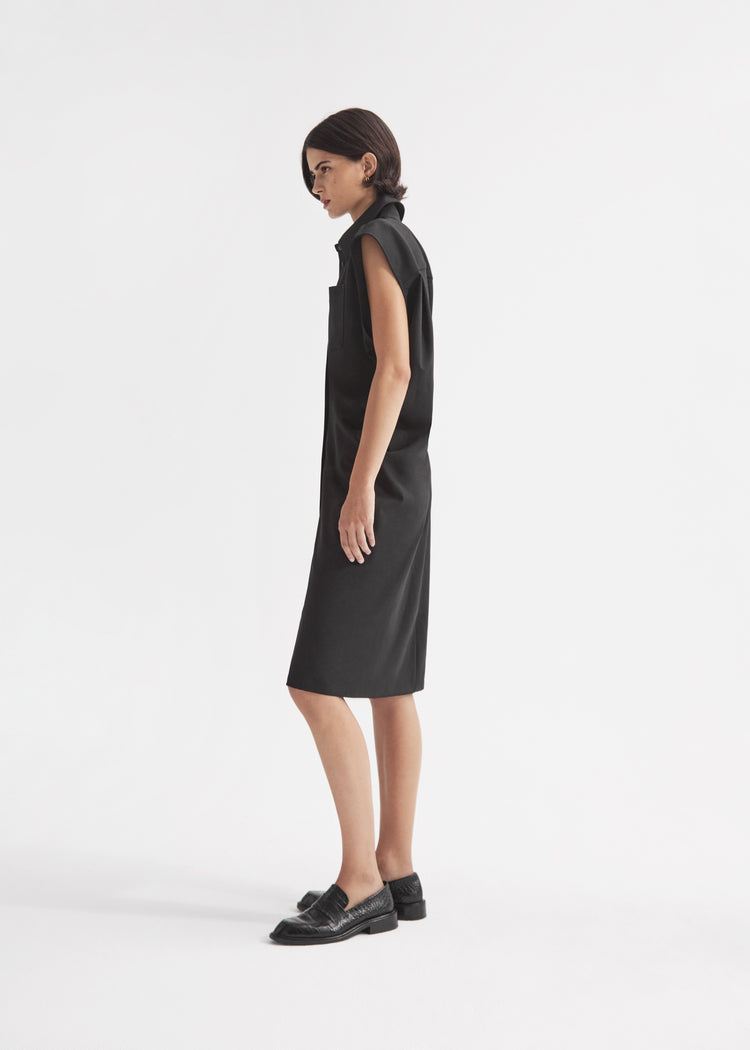 Banana Cut Shirt Dress - Black, image 2 of 4
