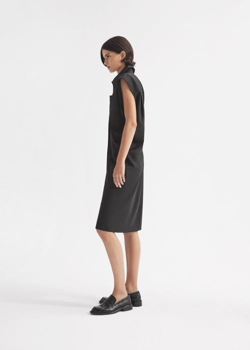 Banana Cut Shirt Dress - Black, image 2 of 4