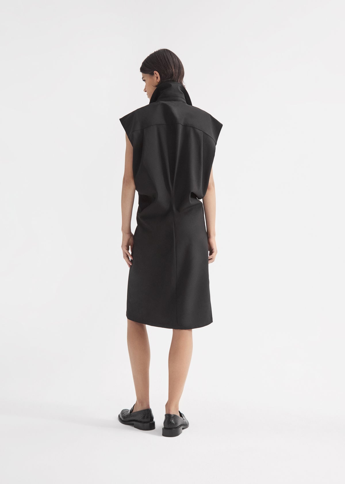 Banana Cut Shirt Dress - Black, image 3 of 4