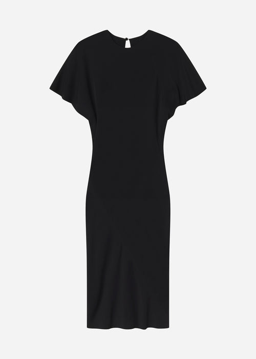 Twisted Knot Dress in Viscose Crepe - Black, image 4 of 4