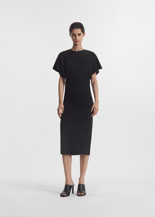 Twisted Knot Dress in Viscose Crepe - Black, image 1 of 4